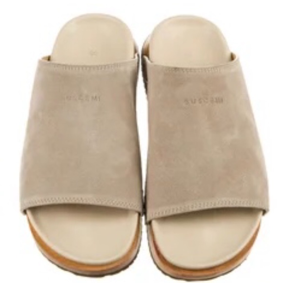 Buscemi Topanga Suede Slide Sandals - Picture 2 of 7